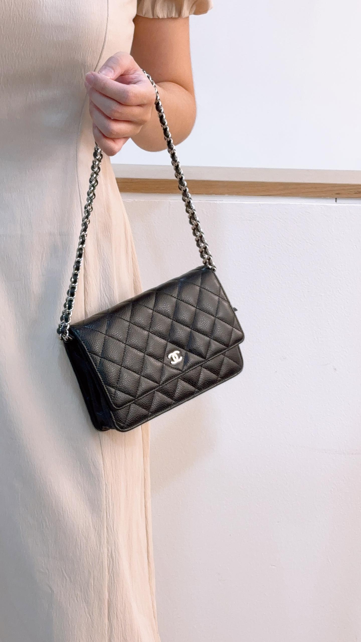 Chanel Black Caviar Classic WOC (SHW)