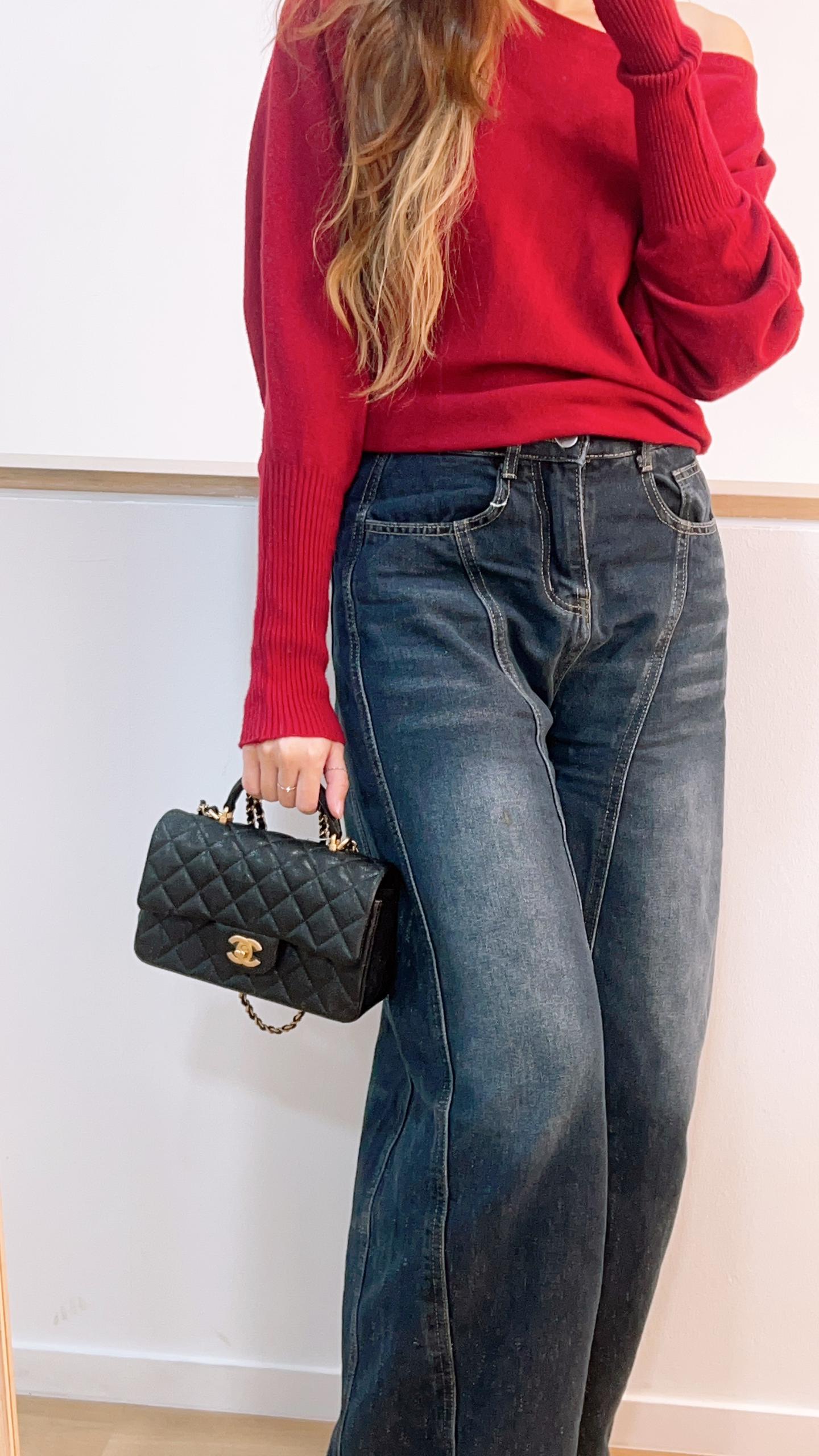Chanel Black Caviar Top Handle Mini Rectangular Flap (GHW)