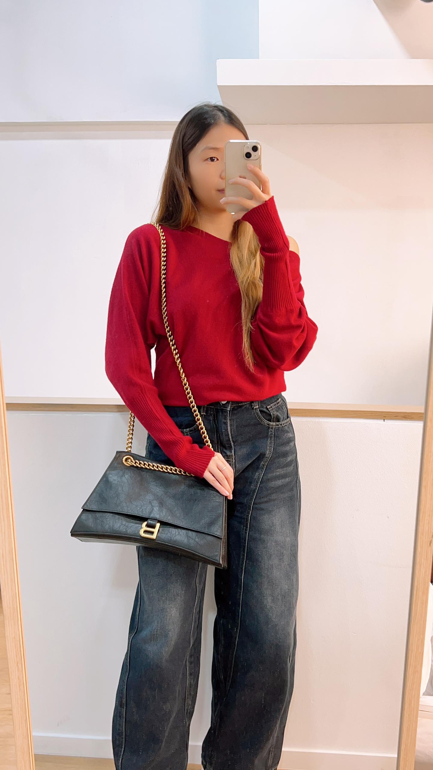 Balenciaga Black Calfskin Medium Crush Chain Bag (GHW)