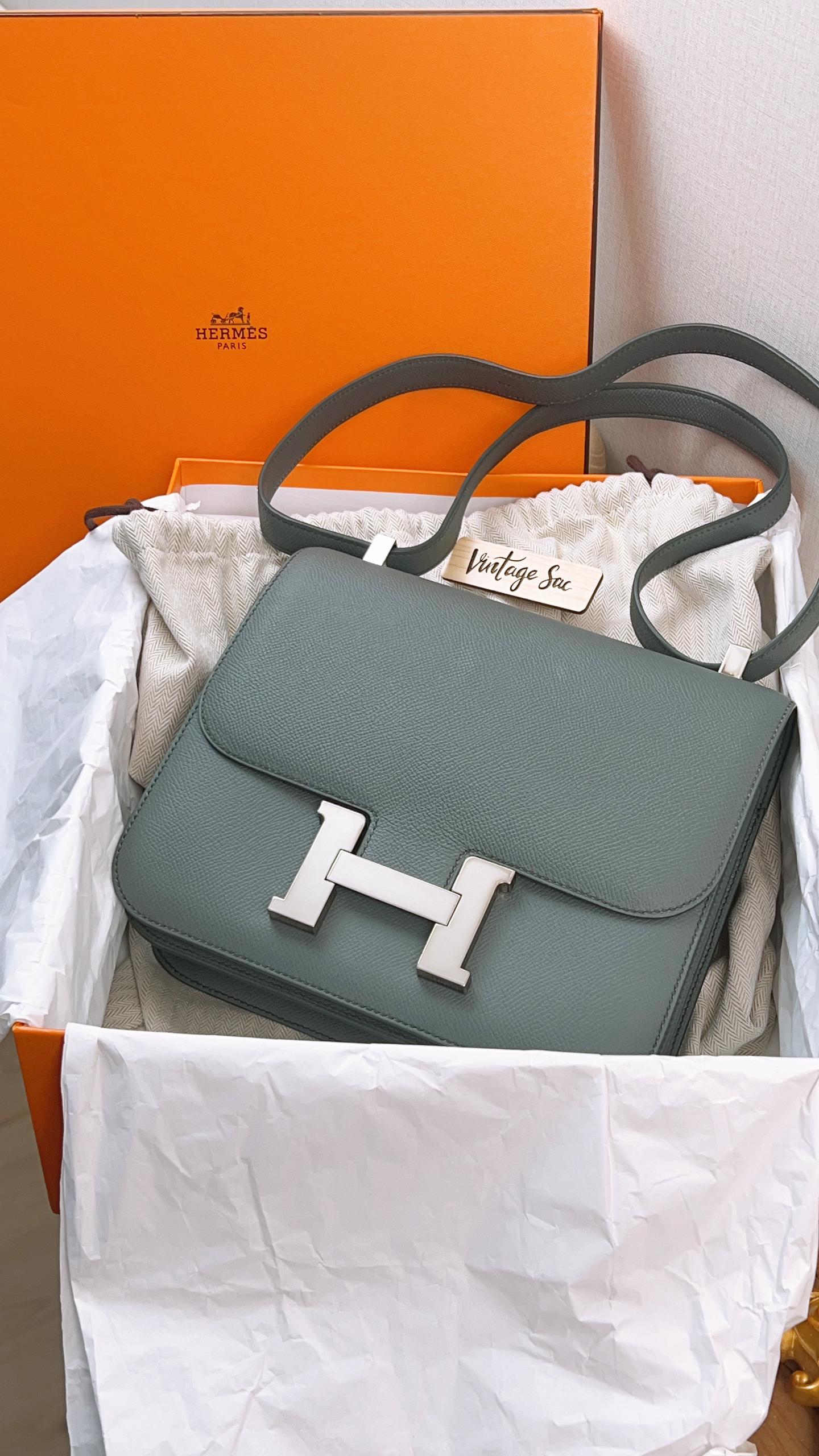 Hermes Epsom Vert Amande C24 PHW