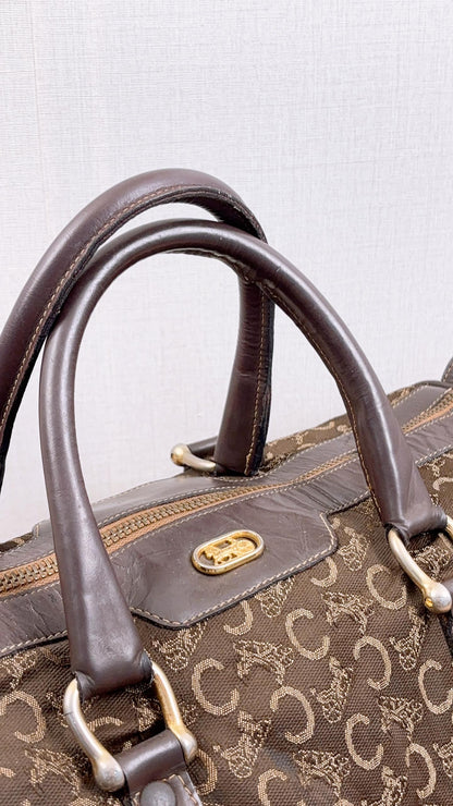 Celine Brown Vintage C Boston Bag