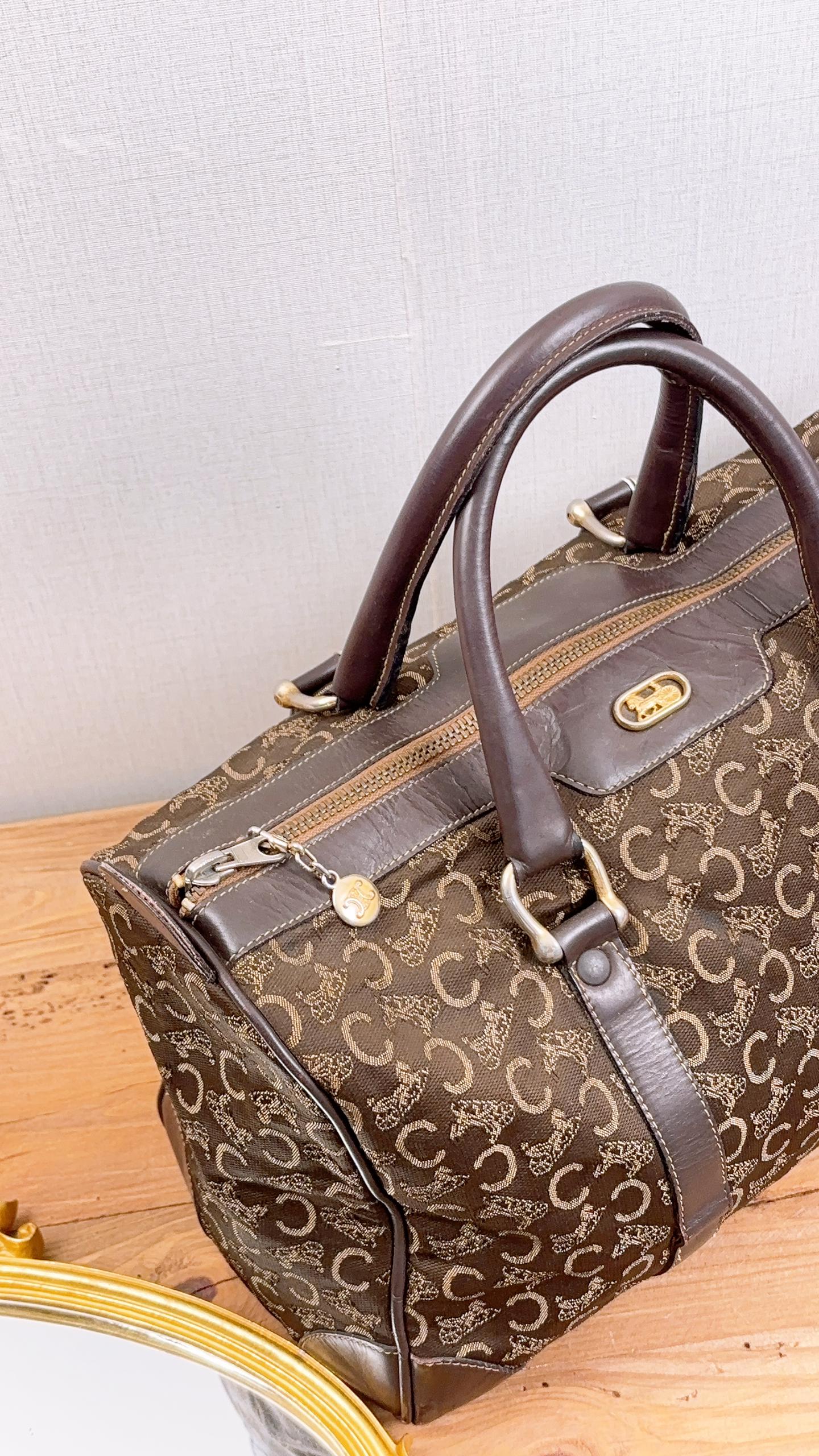 Celine Brown Vintage C Boston Bag