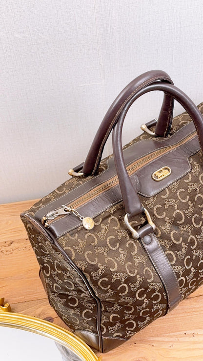 Celine Brown Vintage C Boston Bag
