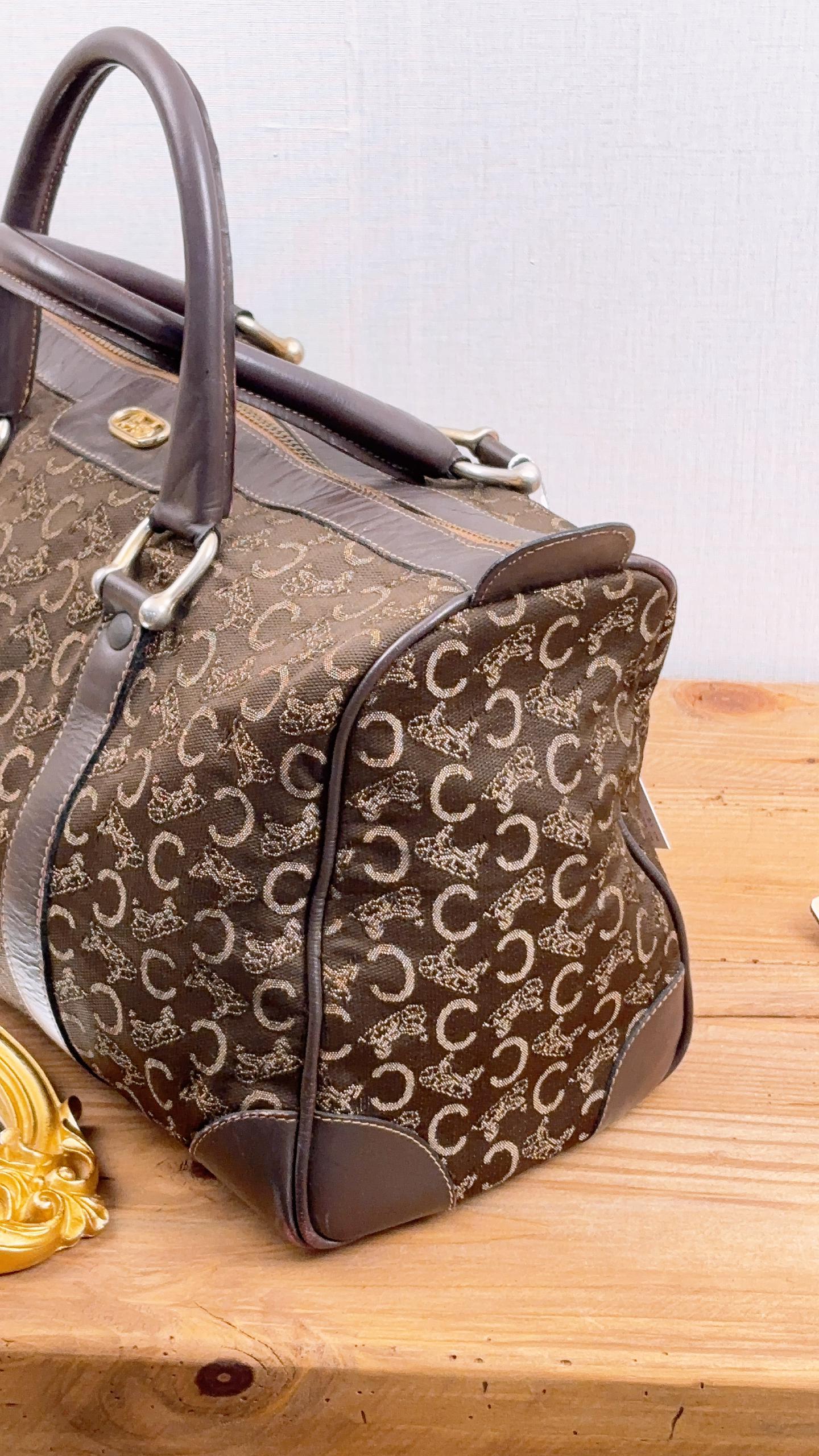 Celine Brown Vintage C Boston Bag