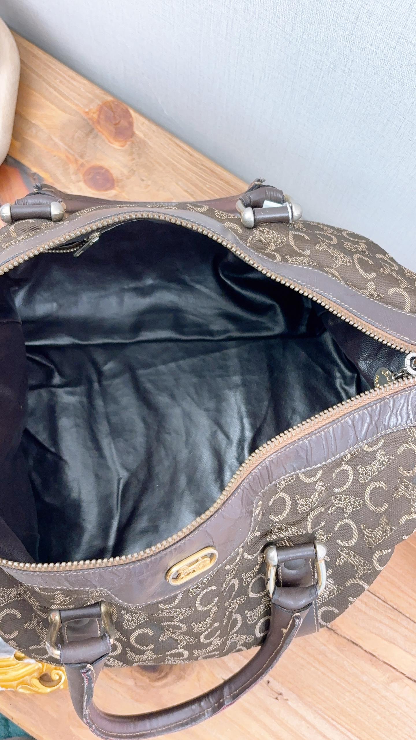 Celine Brown Vintage C Boston Bag