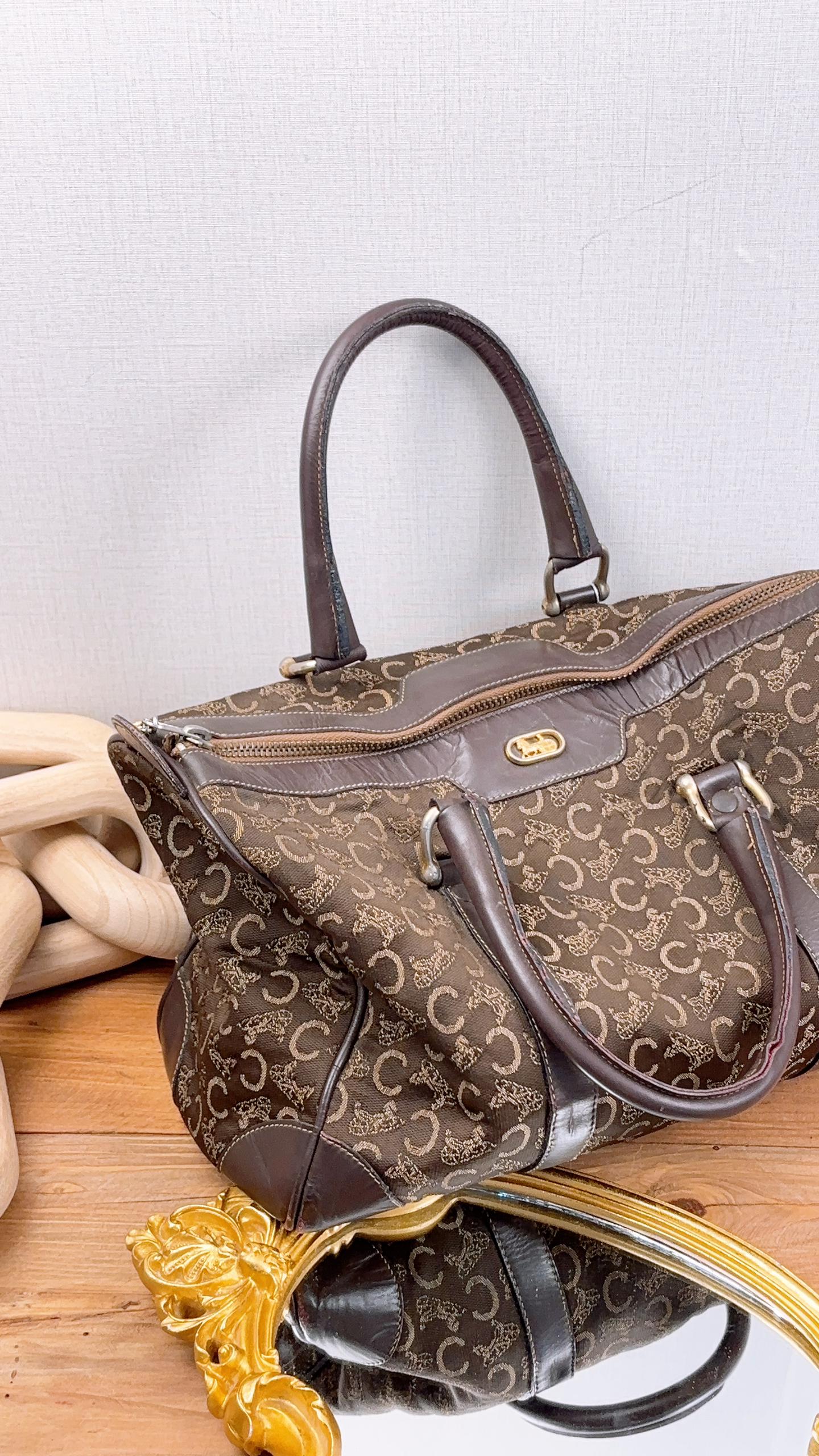 Celine Brown Vintage C Boston Bag