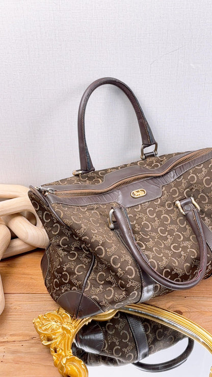 Celine Brown Vintage C Boston Bag