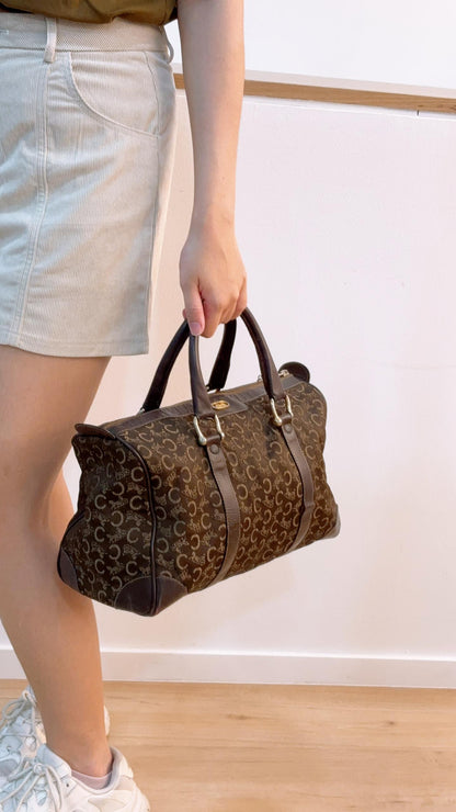 Celine Brown Vintage C Boston Bag