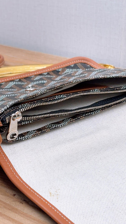 Goyard Tan x Black Plumet Pouch Wallet