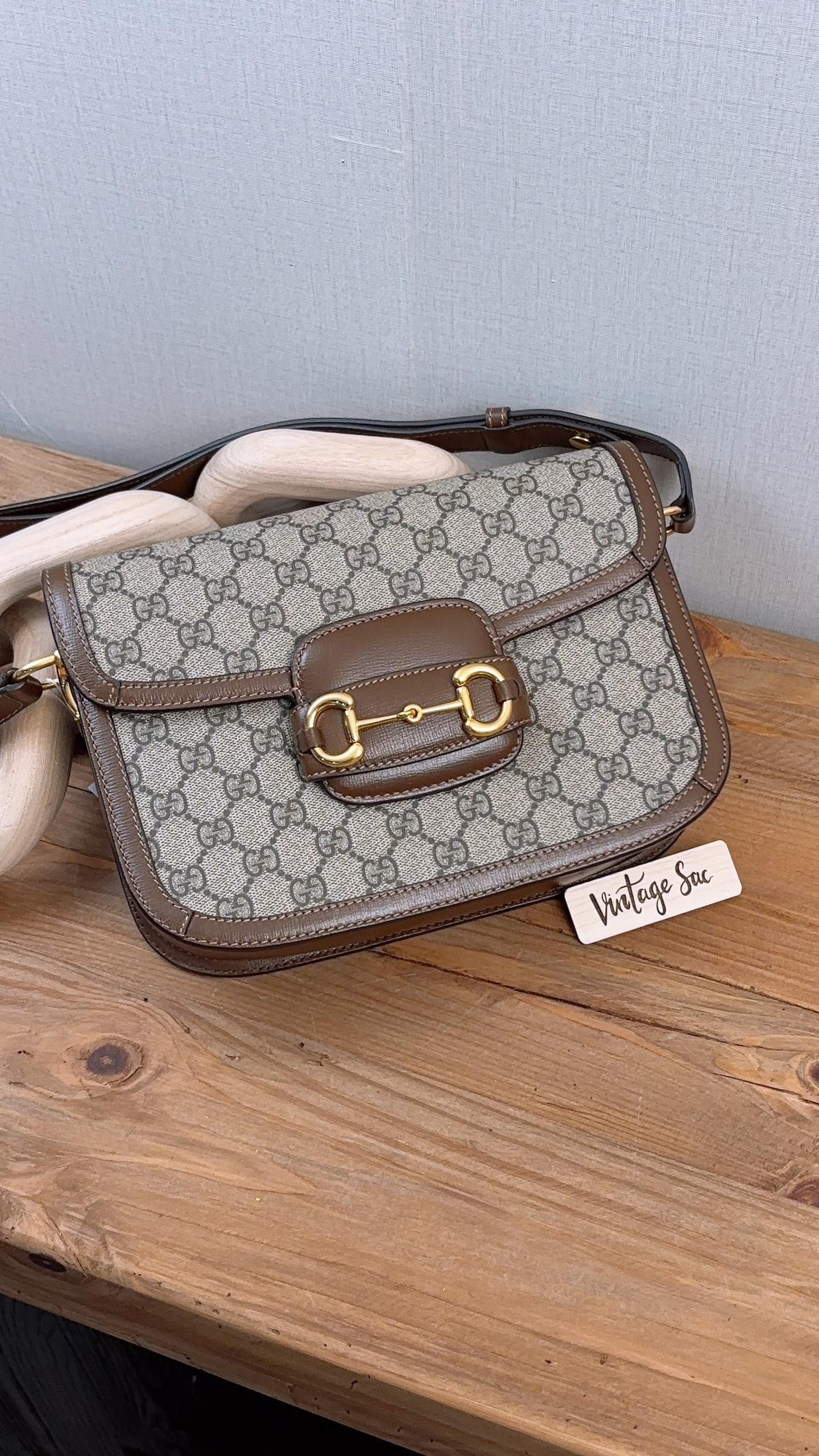Gucci Brown Horsebit 1955 Medium Shoulder Bag
