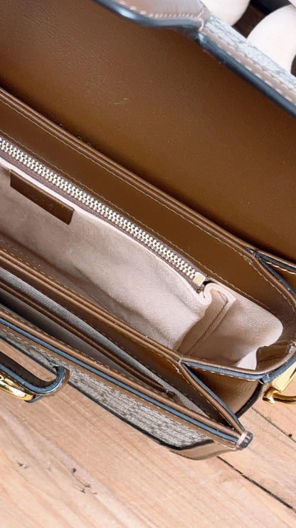 Gucci Brown Horsebit 1955 Medium Shoulder Bag