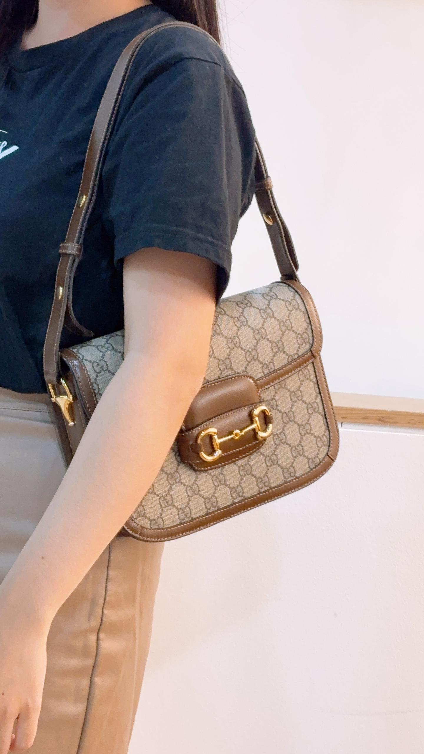 Gucci Brown Horsebit 1955 Medium Shoulder Bag
