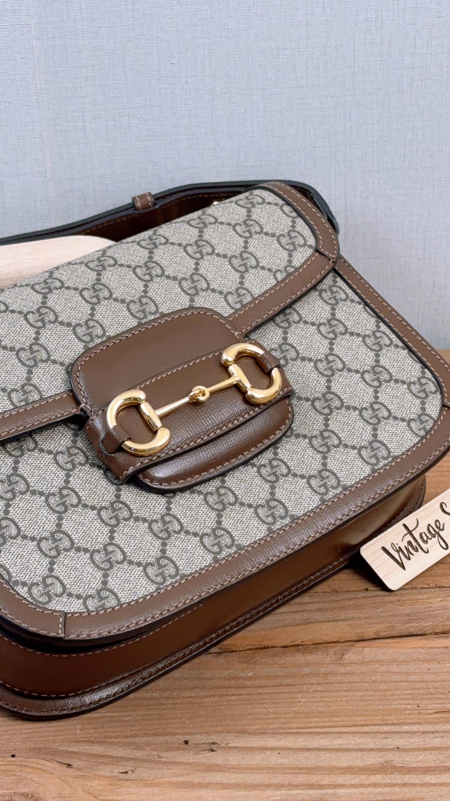 Gucci Brown Horsebit 1955 Medium Shoulder Bag