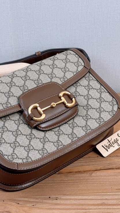 Gucci Brown Horsebit 1955 Medium Shoulder Bag