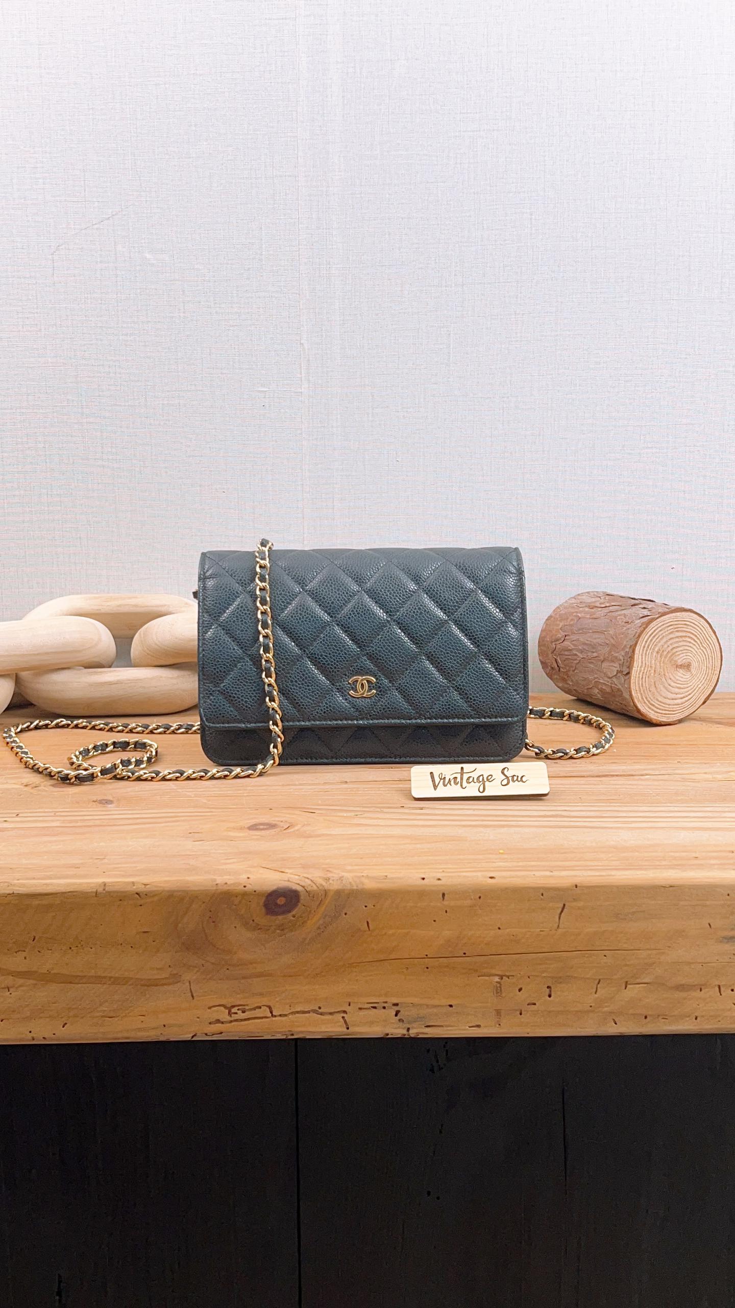 Chanel Black Caviar Classic WOC (GHW)