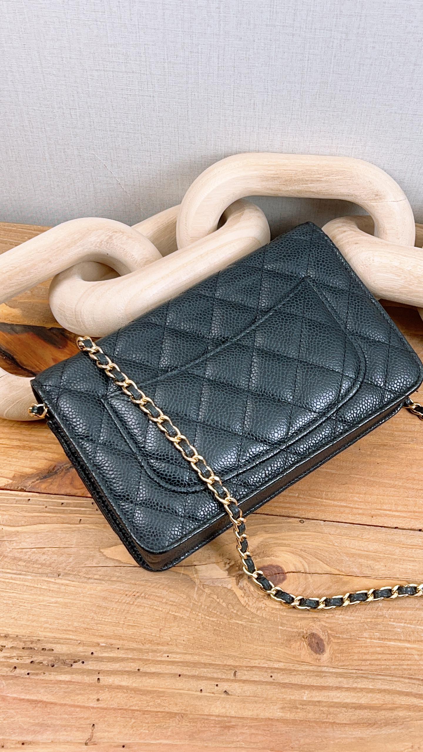 Chanel Black Caviar Classic WOC (GHW)