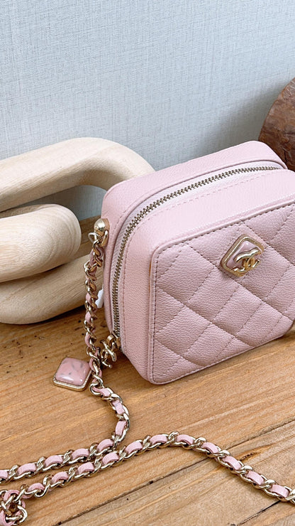 Chanel Pink Caviar Love Square Mini Bag (LGHW)