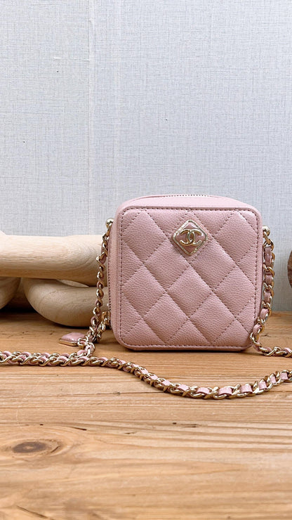 Chanel Pink Caviar Love Square Mini Bag (LGHW)