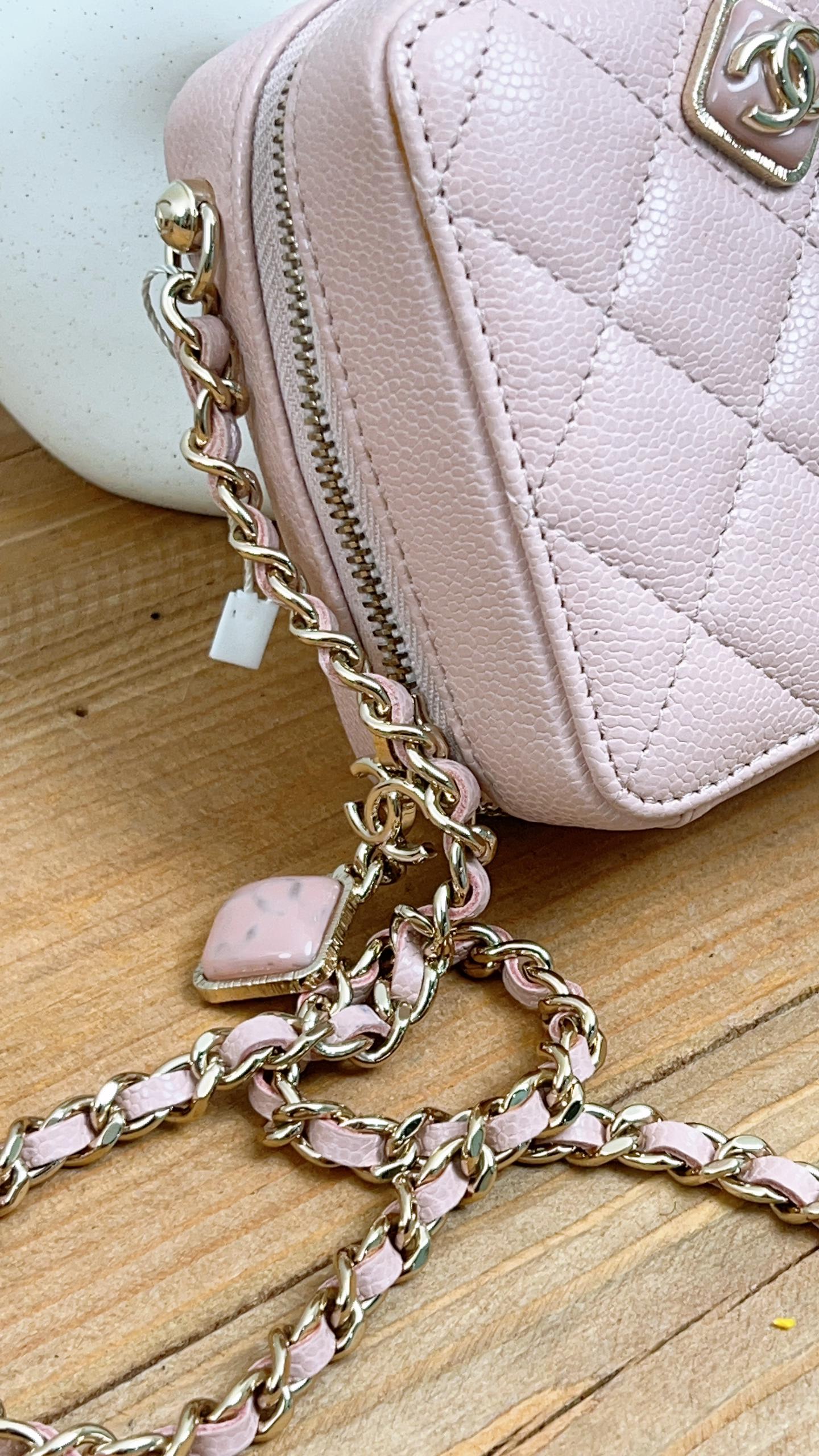 Chanel Pink Caviar Love Square Mini Bag (LGHW)