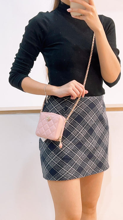 Chanel Pink Caviar Love Square Mini Bag (LGHW)