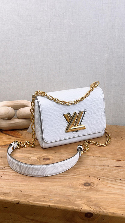 LV White Epi Twist PM (GHW)