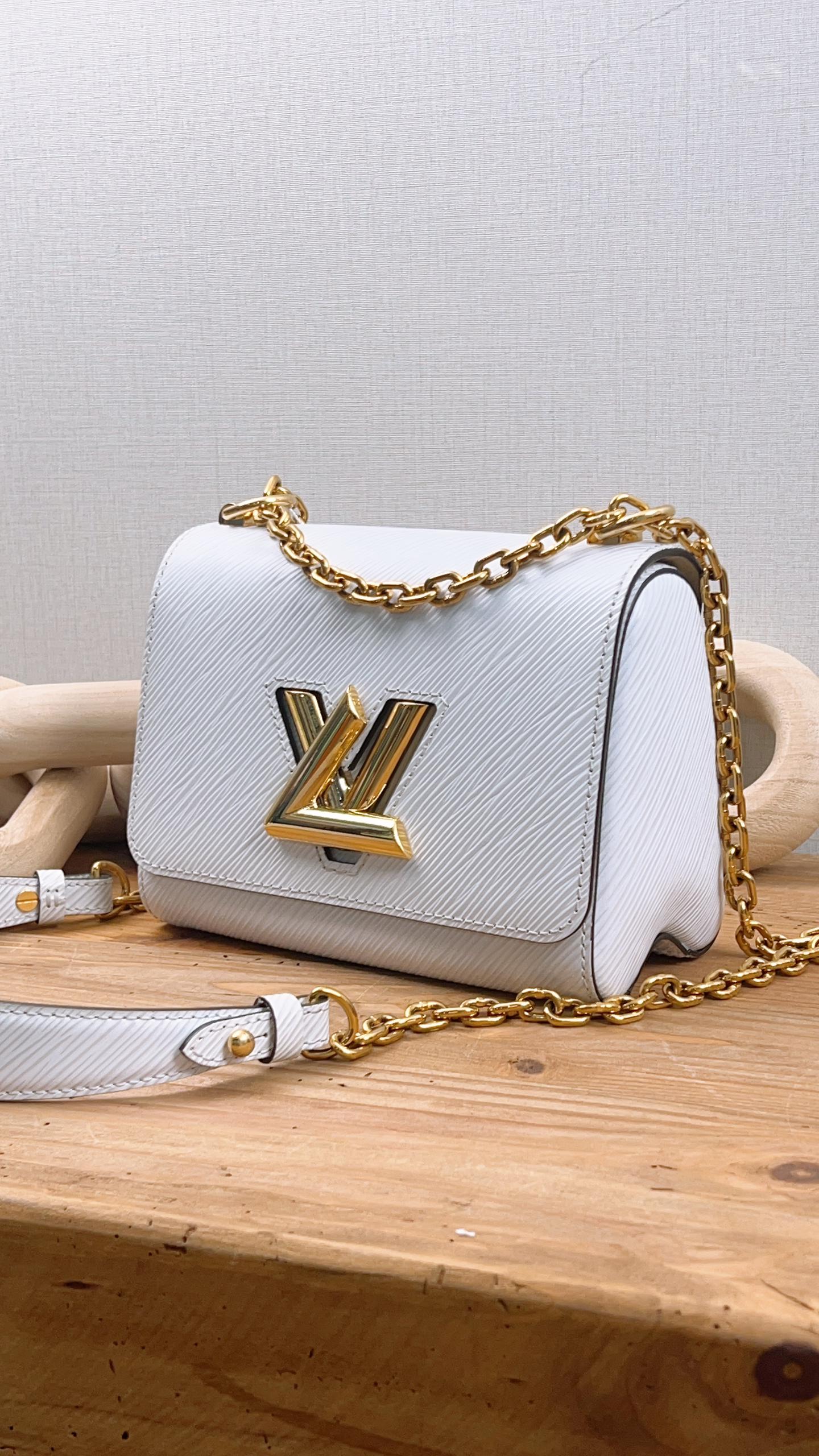 LV White Epi Twist PM (GHW)