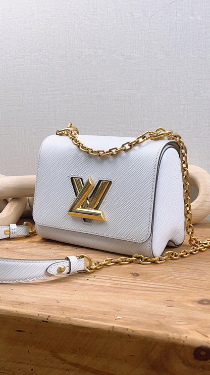 LV White Epi Twist PM (GHW)