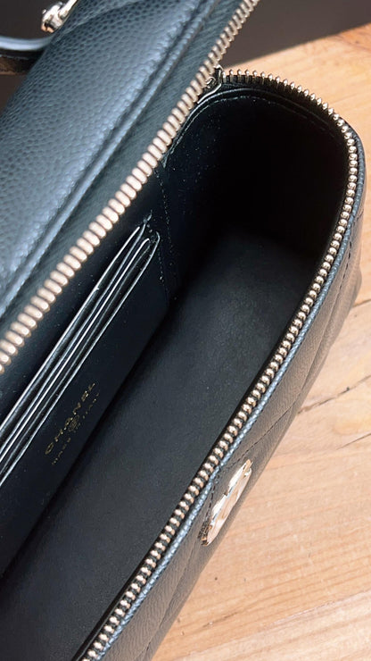 Chanel Black Caviar 25P Large Quilted Handle Vanity (GHW)