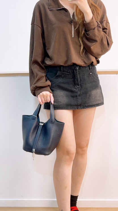 Hermes Blue Nuit Picotin 18 (PHW)