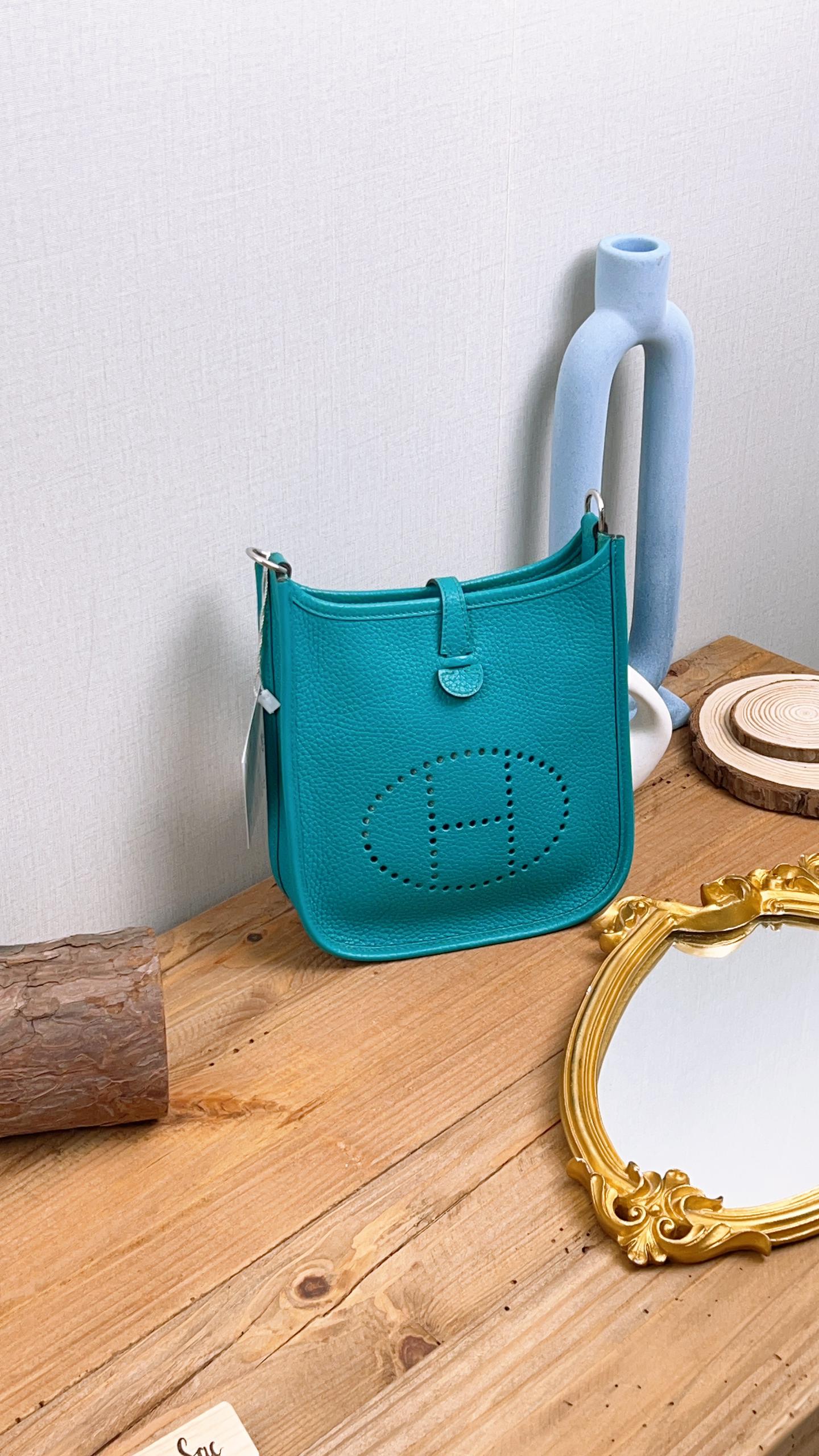 Hermes Vert Vertigo Mini Evelyne (PHW)
