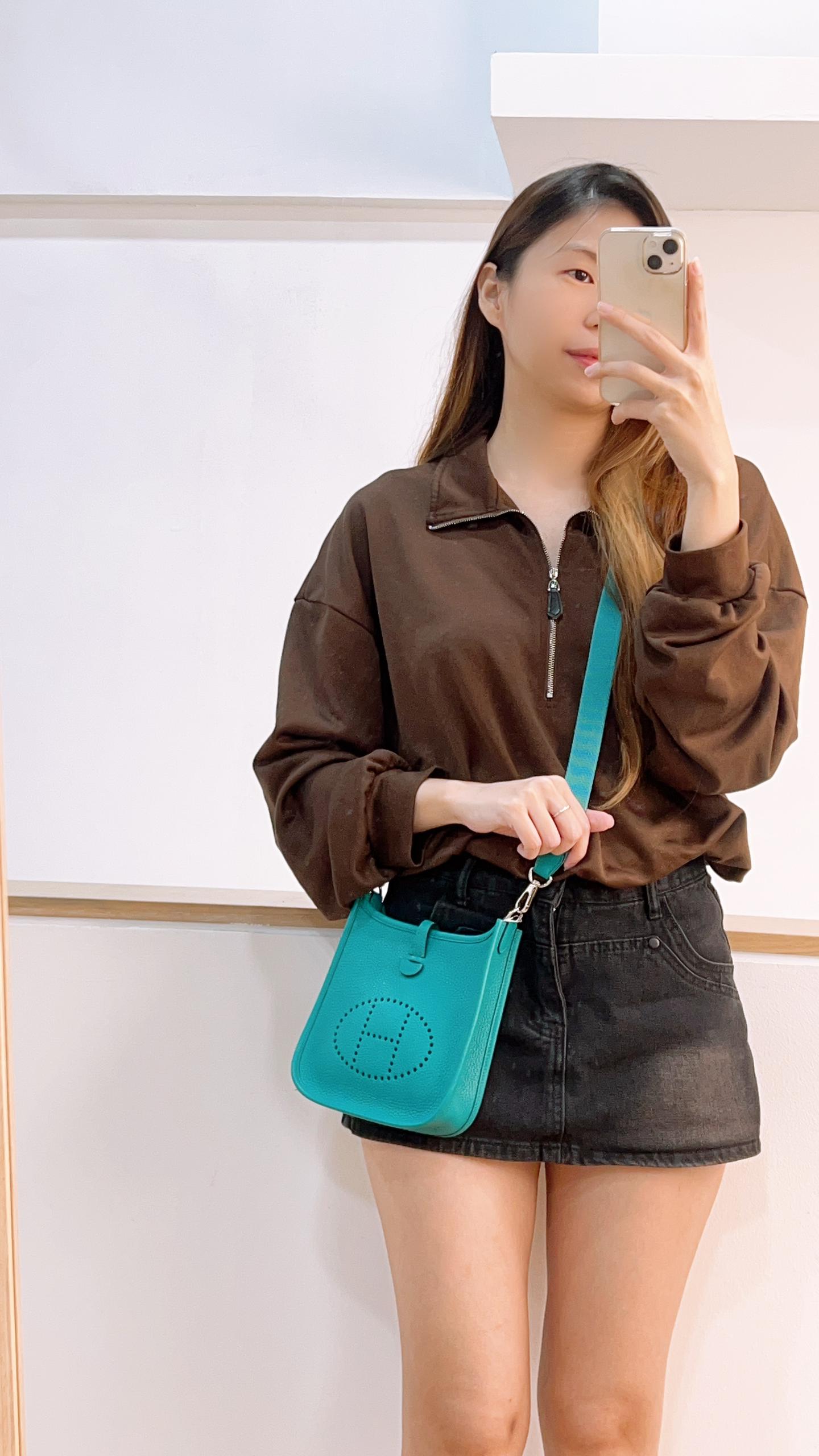 Hermes Vert Vertigo Mini Evelyne (PHW)