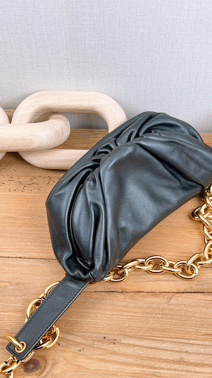 Bottega Veneta Black Chain Pouch Shoulder Bag