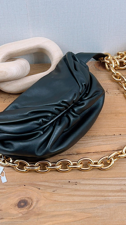 Bottega Veneta Black Chain Pouch Shoulder Bag