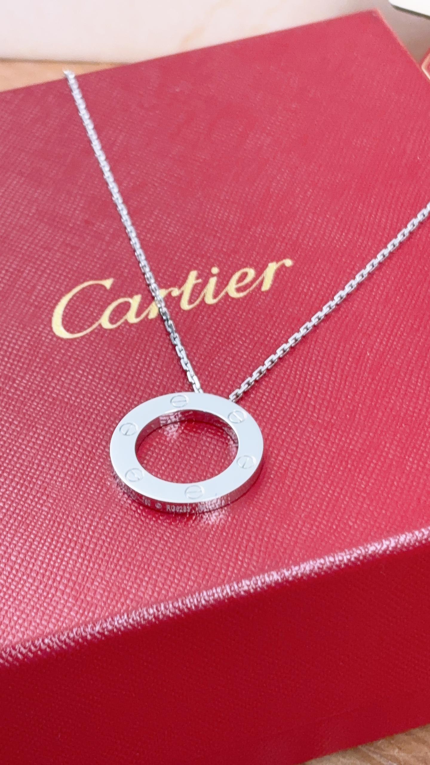 Cartier 18K White Gold Love Pendant Necklace