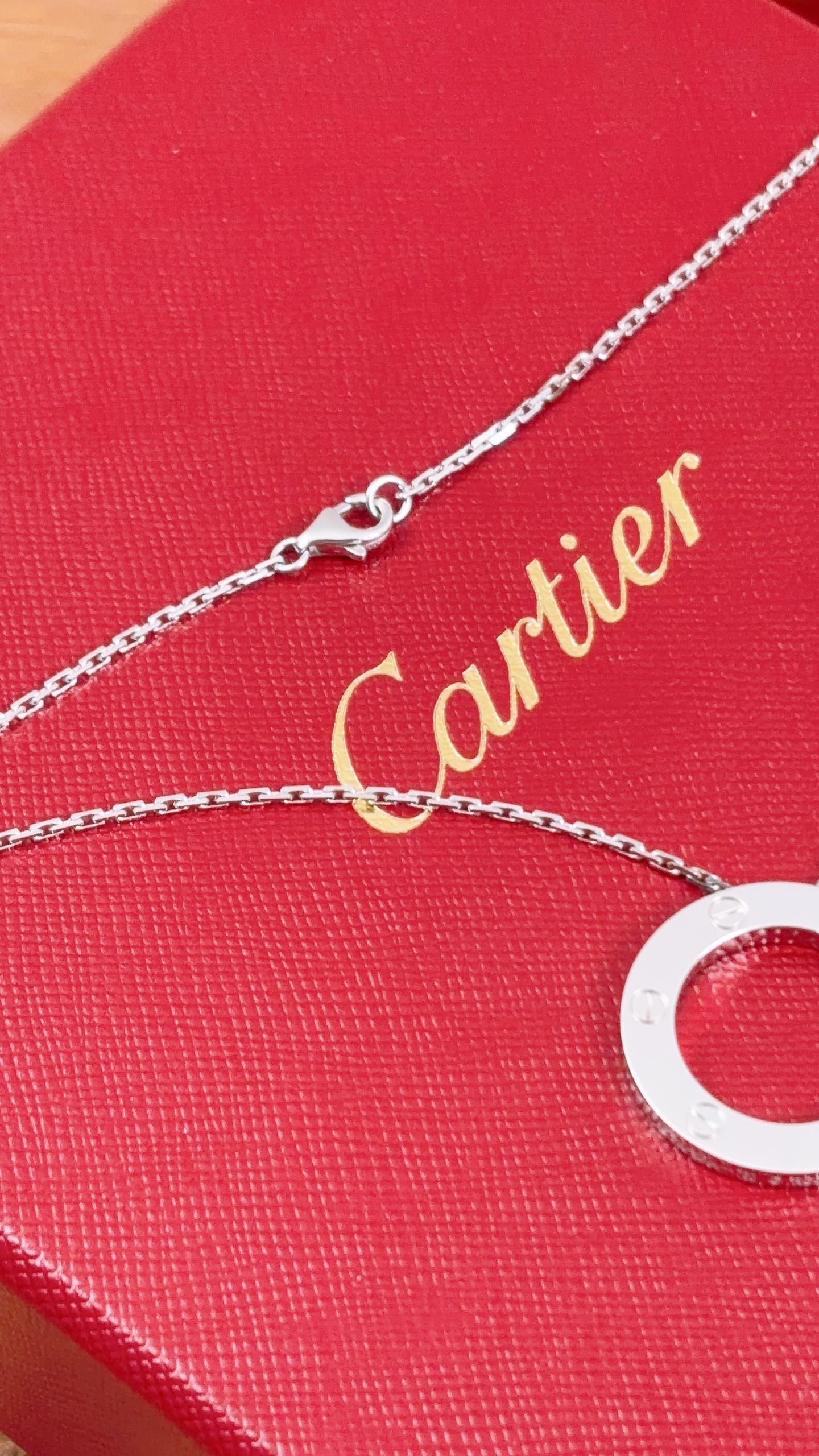 Cartier 18K White Gold Love Pendant Necklace