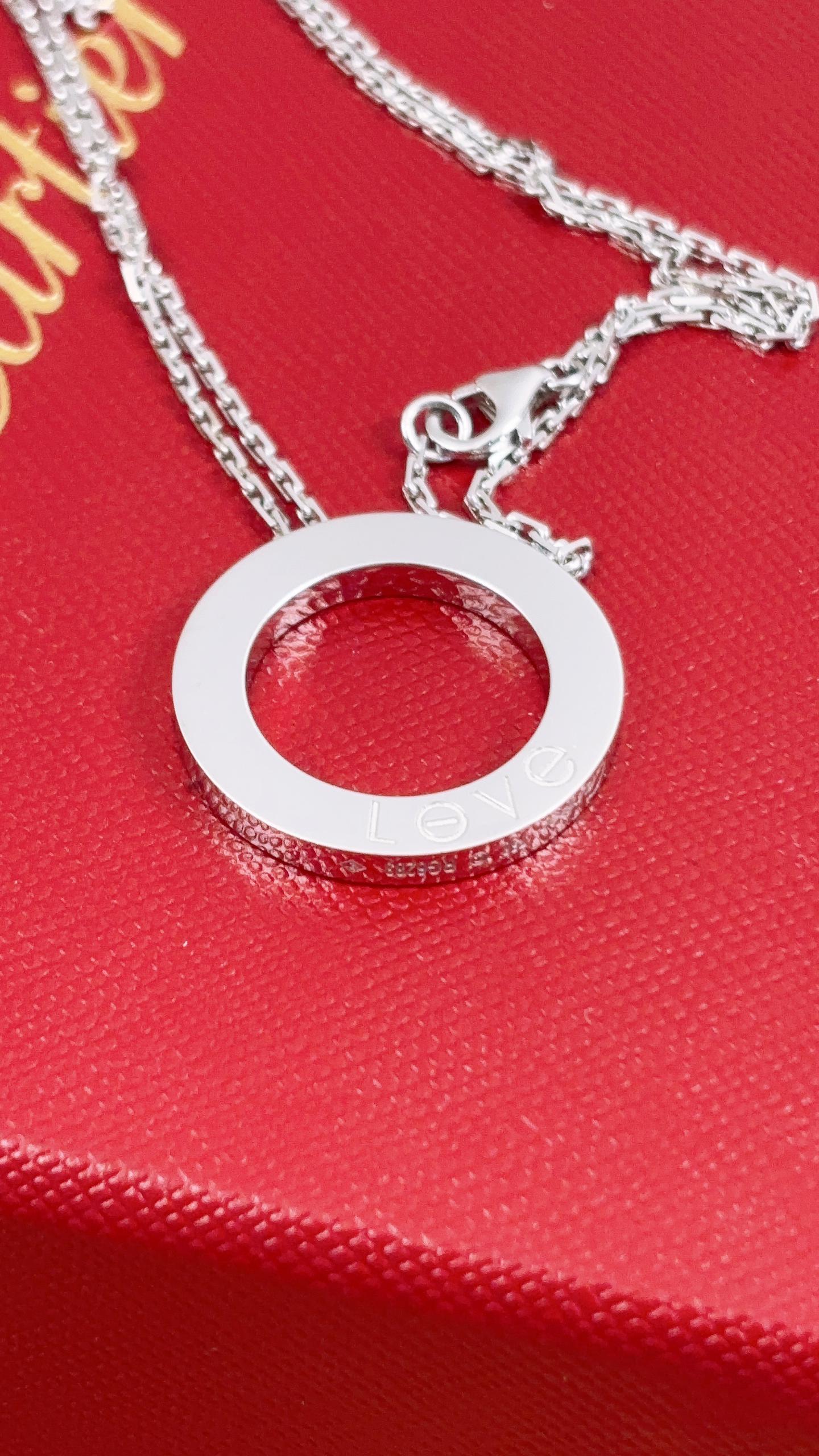 Cartier 18K White Gold Love Pendant Necklace