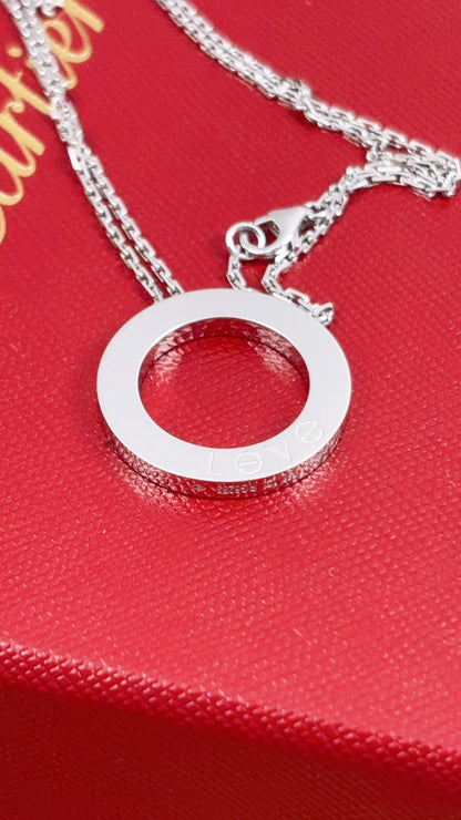 Cartier 18K White Gold Love Pendant Necklace