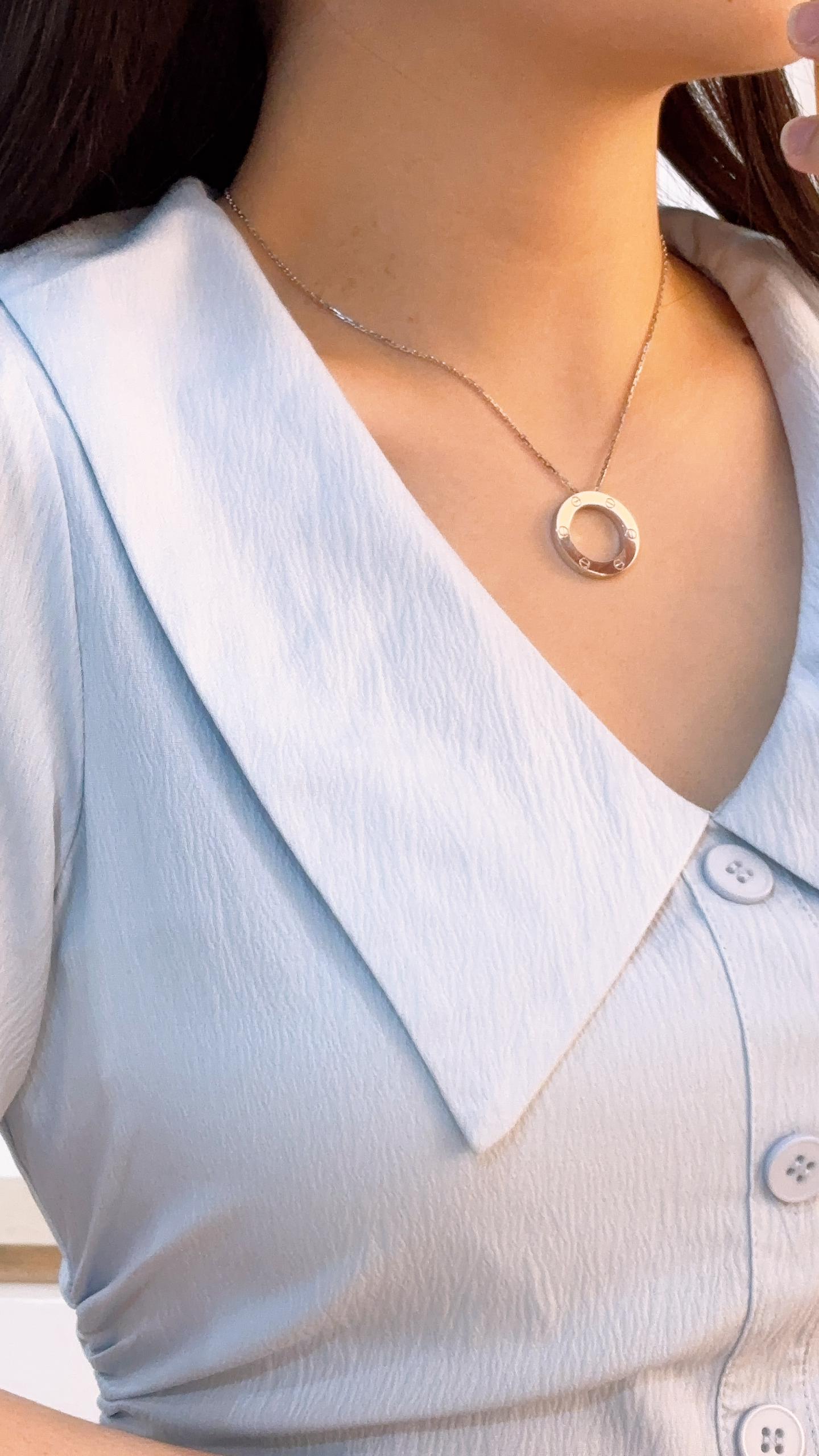 Cartier 18K White Gold Love Pendant Necklace