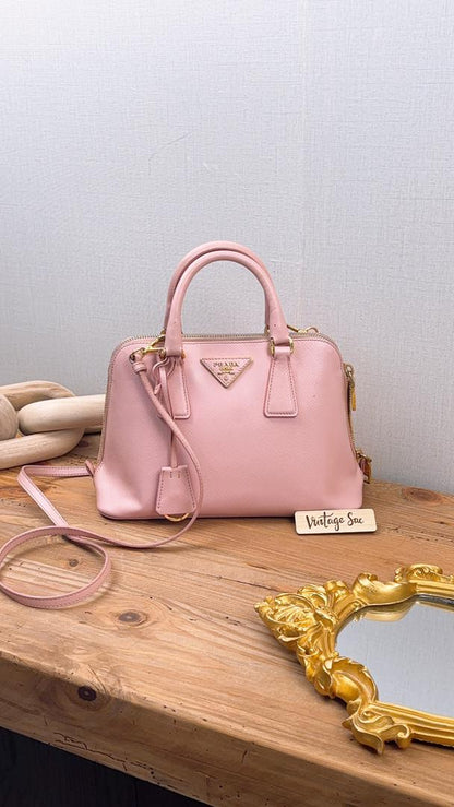 Prada Pink Saffiano Lux Small Promenade Bag