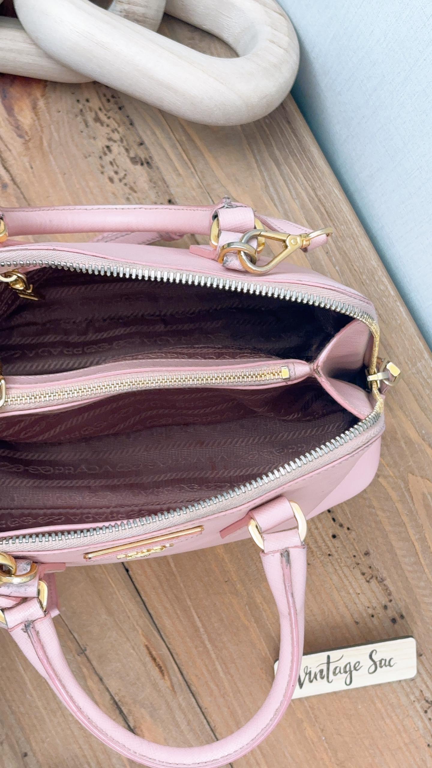 Prada Pink Saffiano Lux Small Promenade Bag