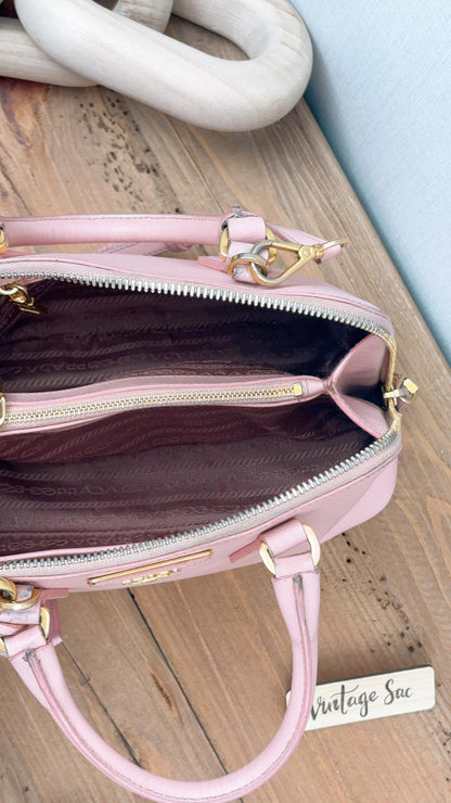 Prada Pink Saffiano Lux Small Promenade Bag