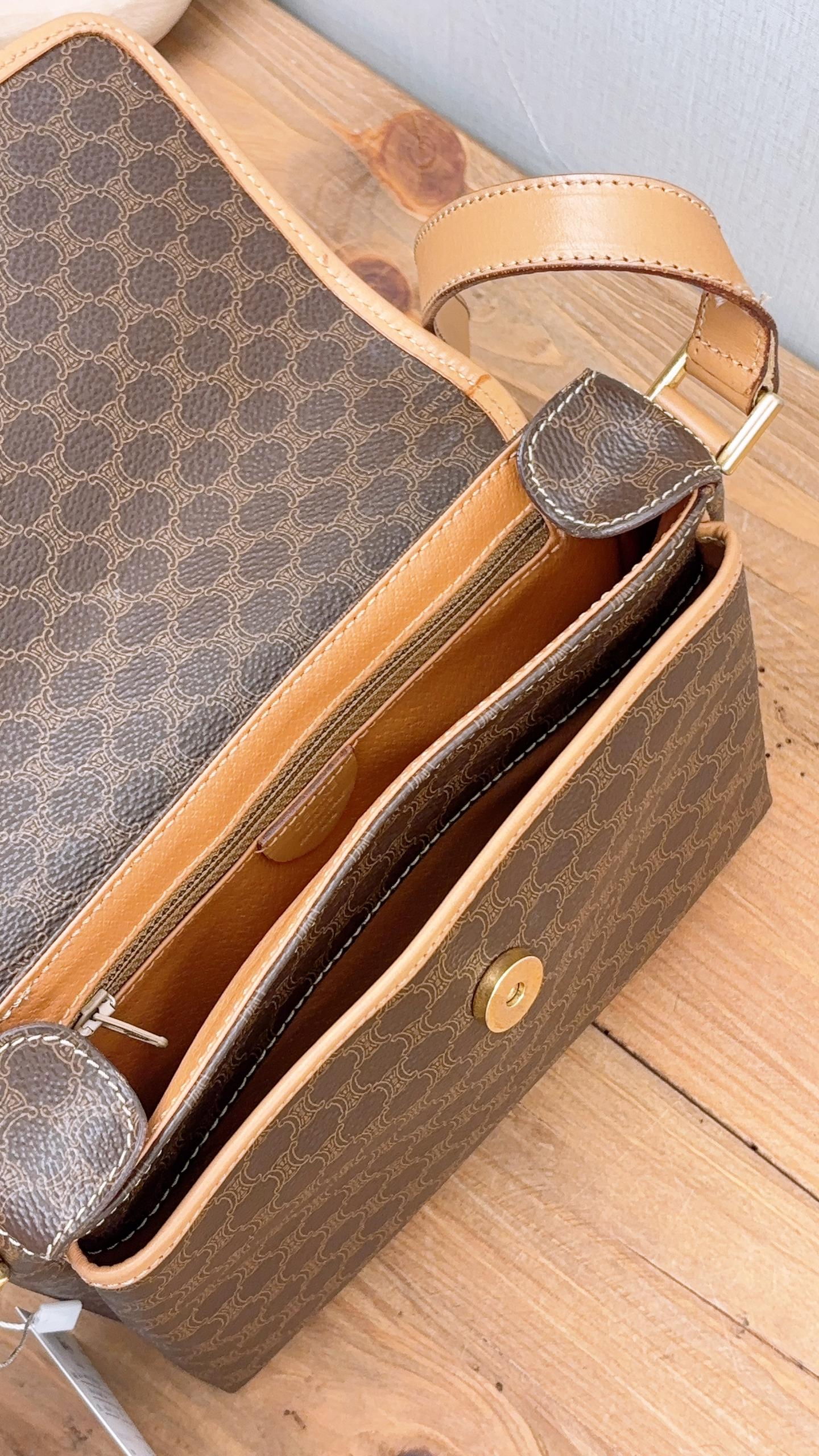 Celine Brown Macadam Vintage Square Shoulder Bag
