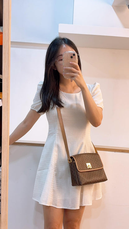 Celine Brown Macadam Vintage Square Shoulder Bag