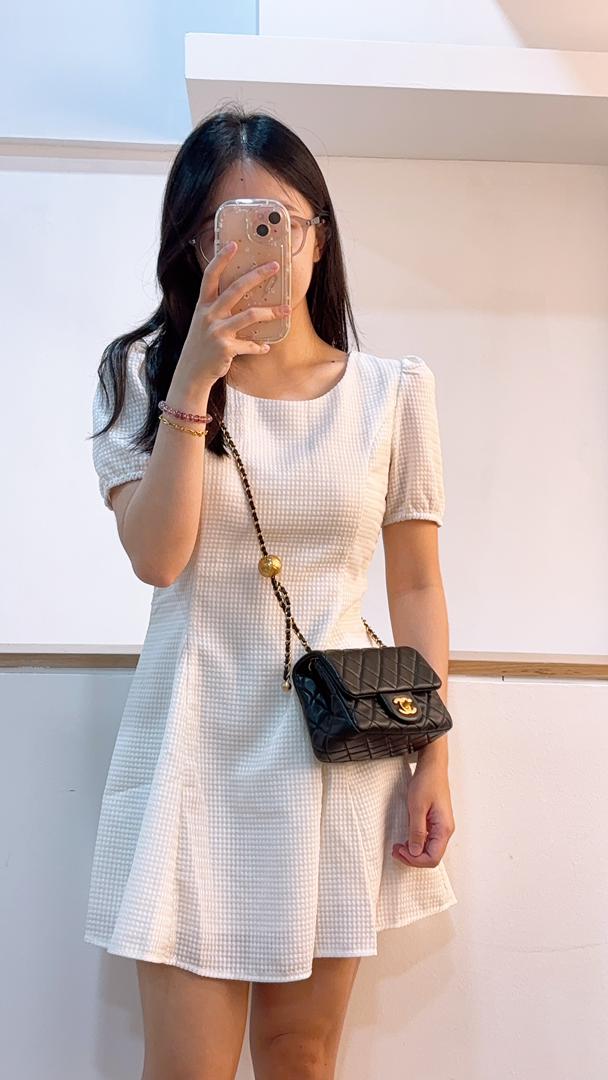 Chanel Black Lambskin Pearl Crush Mini Square