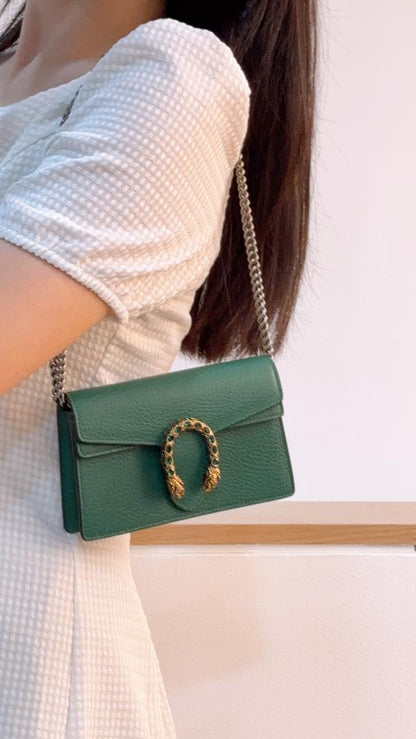 Dior Green Calfskin Supermini Dionysus