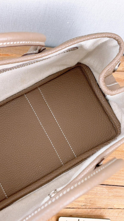 Hermes Etoupe Togo Garden Party 30 (PHW)