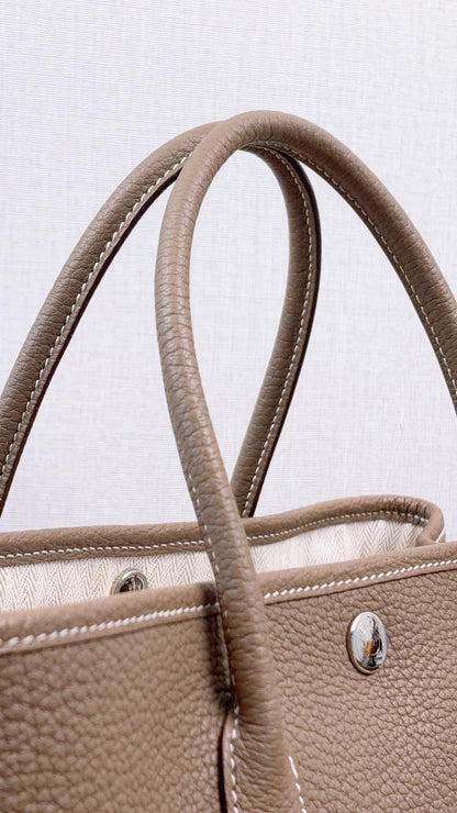 Hermes Etoupe Togo Garden Party 30 (PHW)