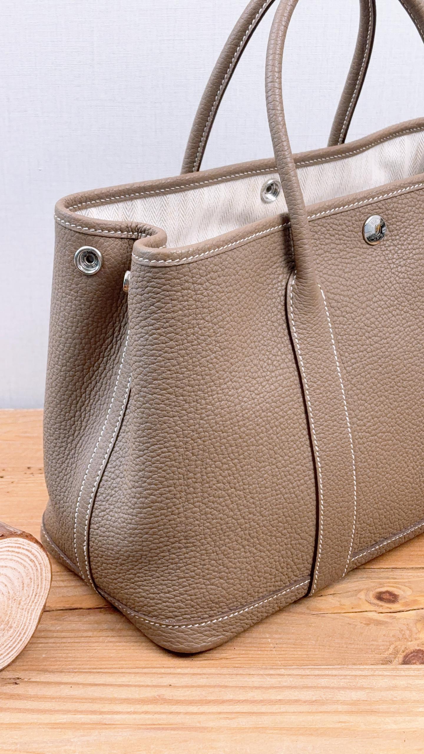 Hermes Etoupe Togo Garden Party 30 (PHW)