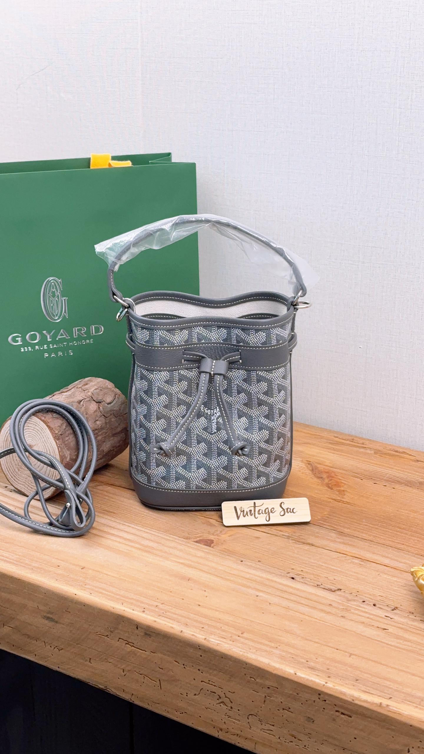 Goyard Grey Petit Flot Mini Bucket Bag