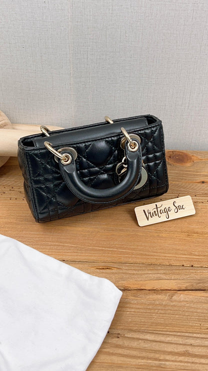 Dior Black Lambskin Micro Lady D-Joy (GHW)